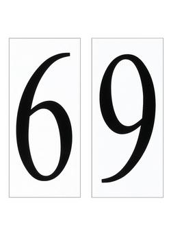 Number Tile in White with Black Imprint