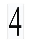 Visual Comfort & Co. Generation Lighting White Number 4 Tile with Black Imprint 