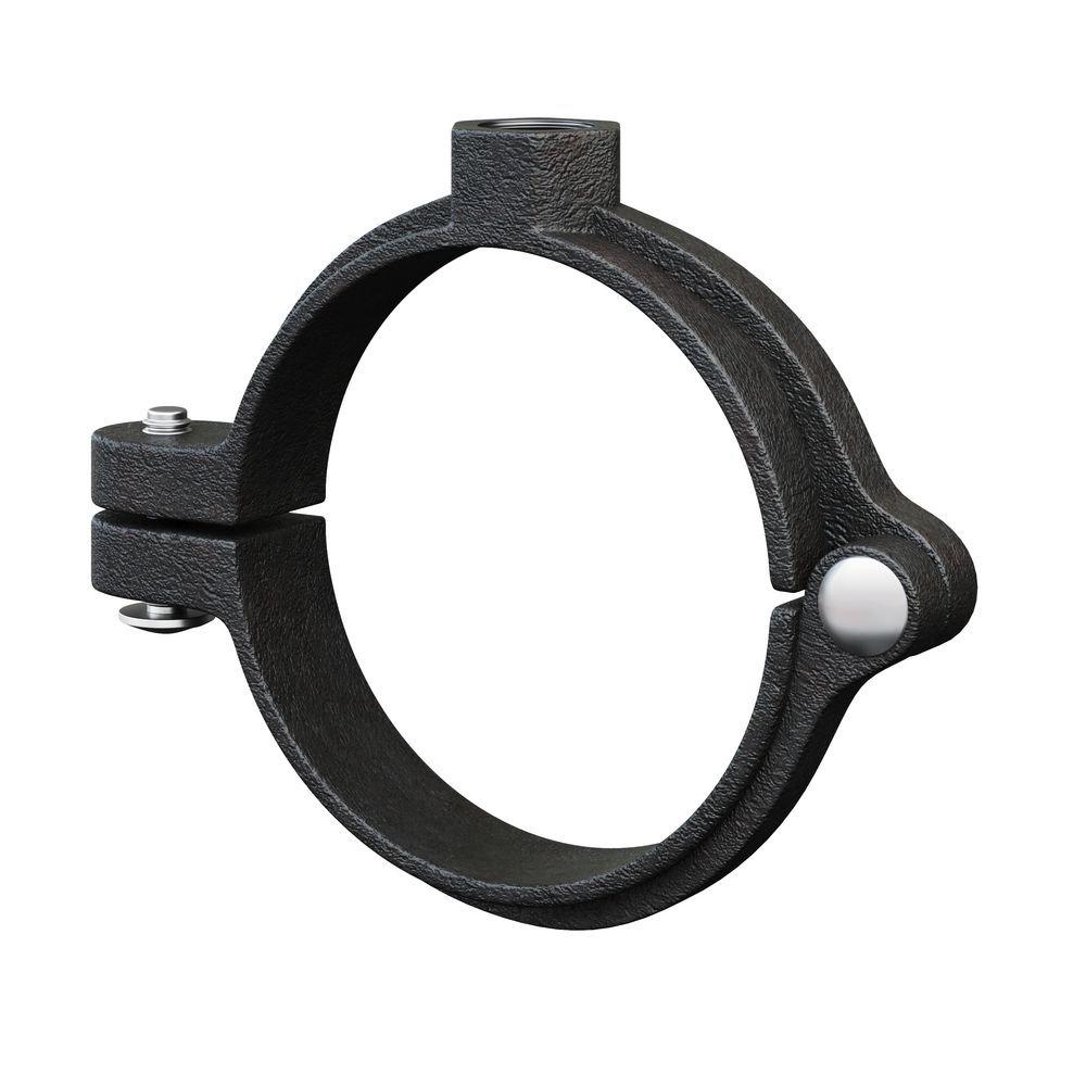 FNW&reg; Black Plain Malleable Iron Hinged Split Ring Hanger in Black 
