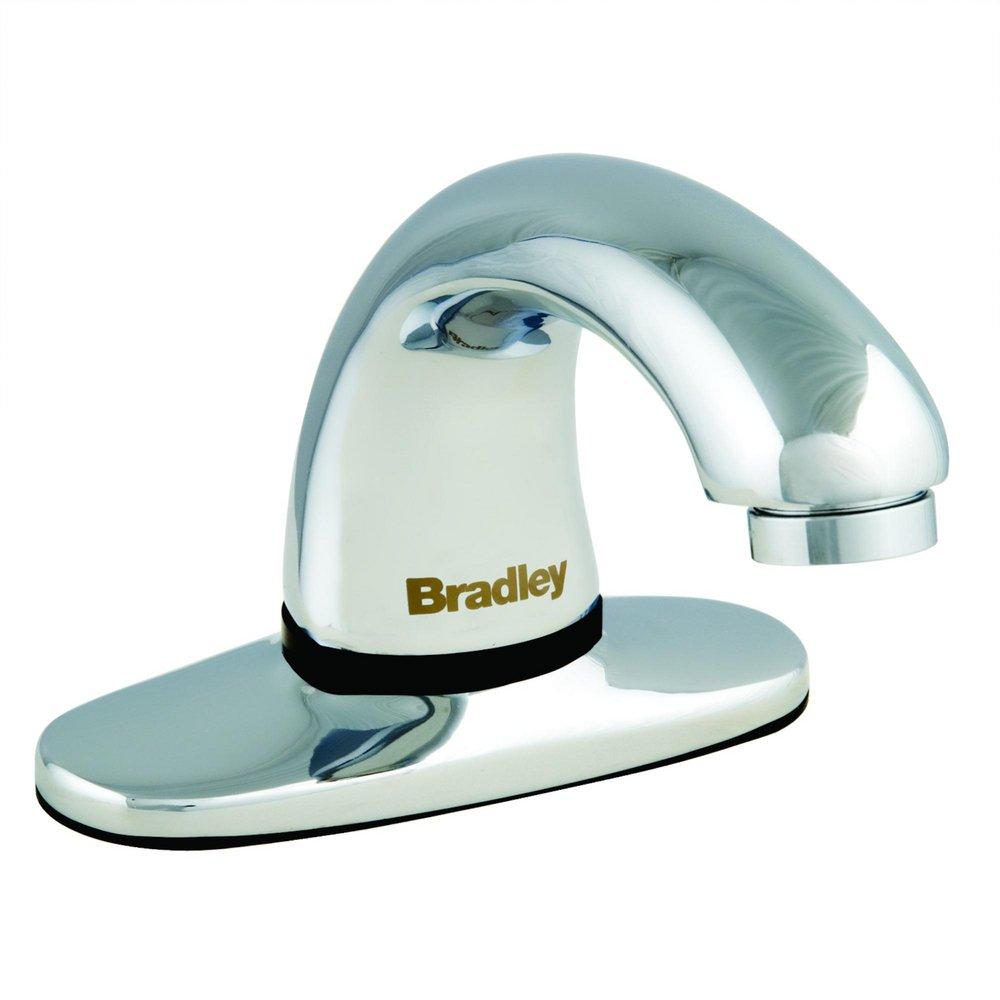 Bradley Corporation Polished Chrome No Handle Centerset and Sensor Bathroom Sink Faucet 