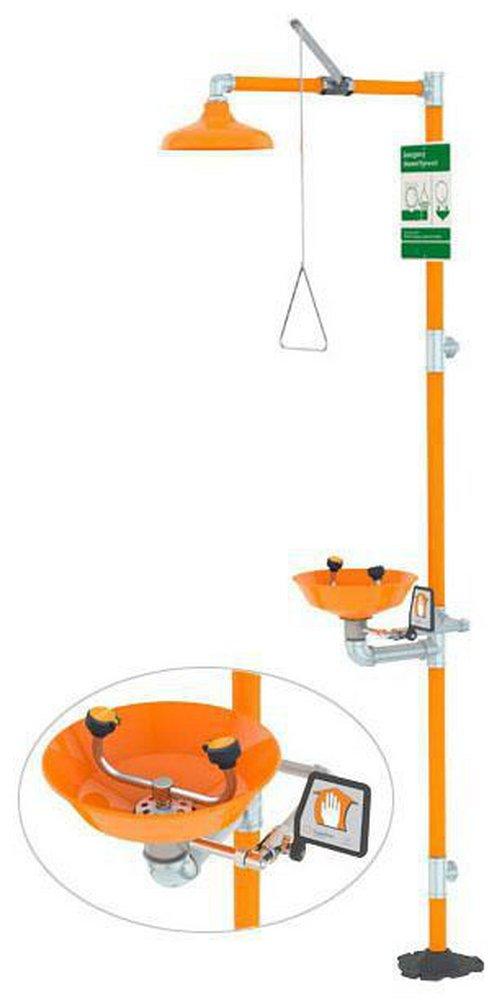 Guardian Equipment Orange Eye Wash Safety Station with Plastic Bowl 