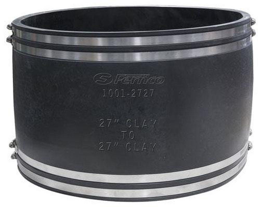 Fernco Clamp Plastic Coupling with Stainless Steel Band 