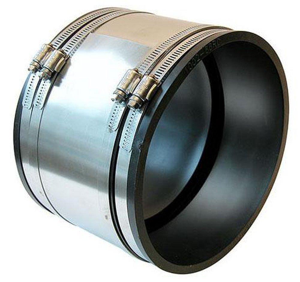 Fernco Clamp Plastic Coupling with Stainless Steel Band 