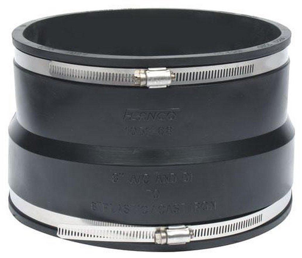 Fernco 4 x 6 in. Asbestos Cement Fiber and Ductile Iron x Cast Iron and PVC Flexible Coupling 