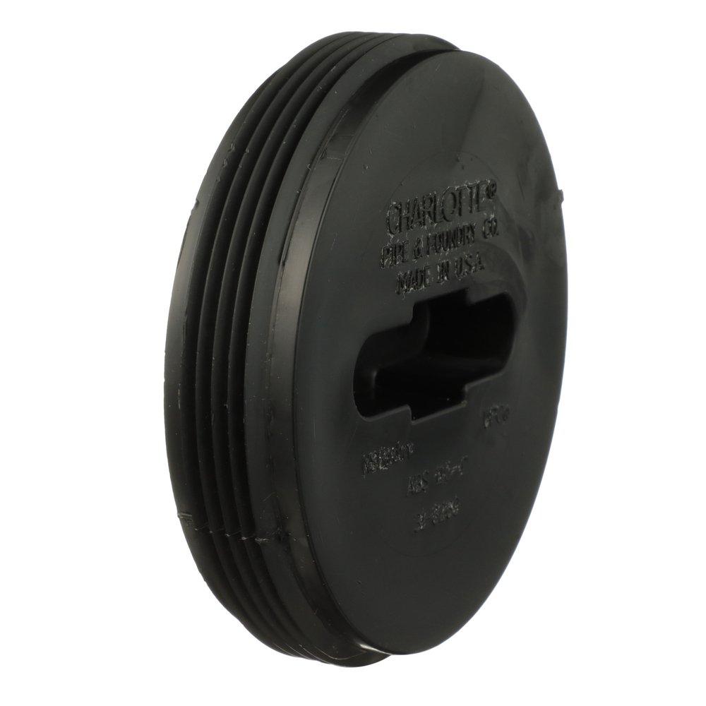 Black ABS DWV Flush Cleanout Plug 