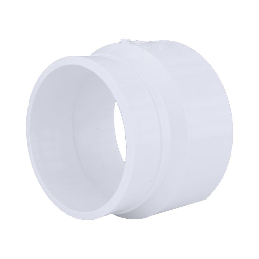 White PVC DWV No-Hub Adapter 