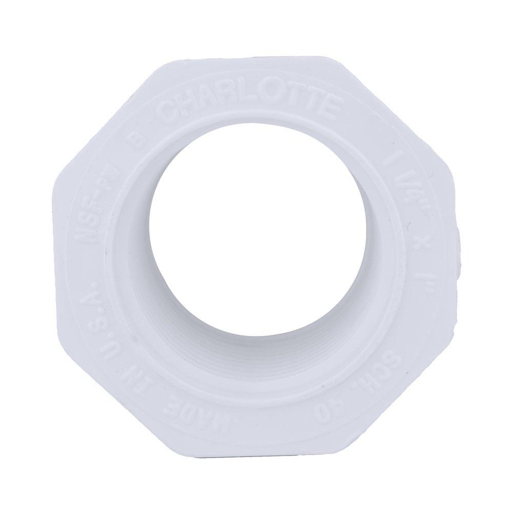 White PVC Schedule 40 Female Bushing 