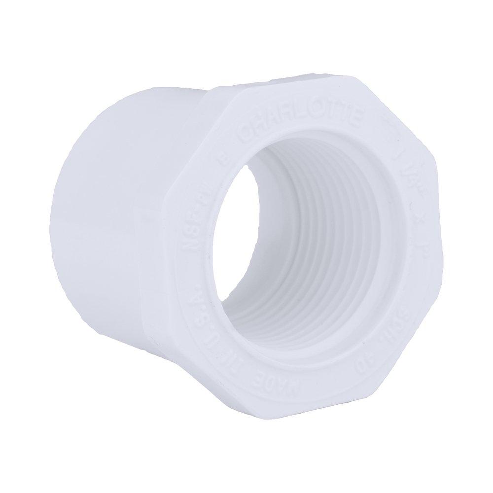 White PVC Schedule 40 Female Bushing 