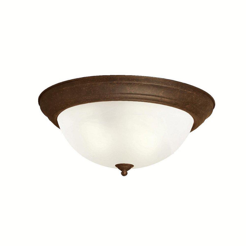 Kichler Lighting Tannery Bronze 6-1/4 x 15-1/4 in. 60W 3-Light Medium Flush Mount Ceiling Fixture 