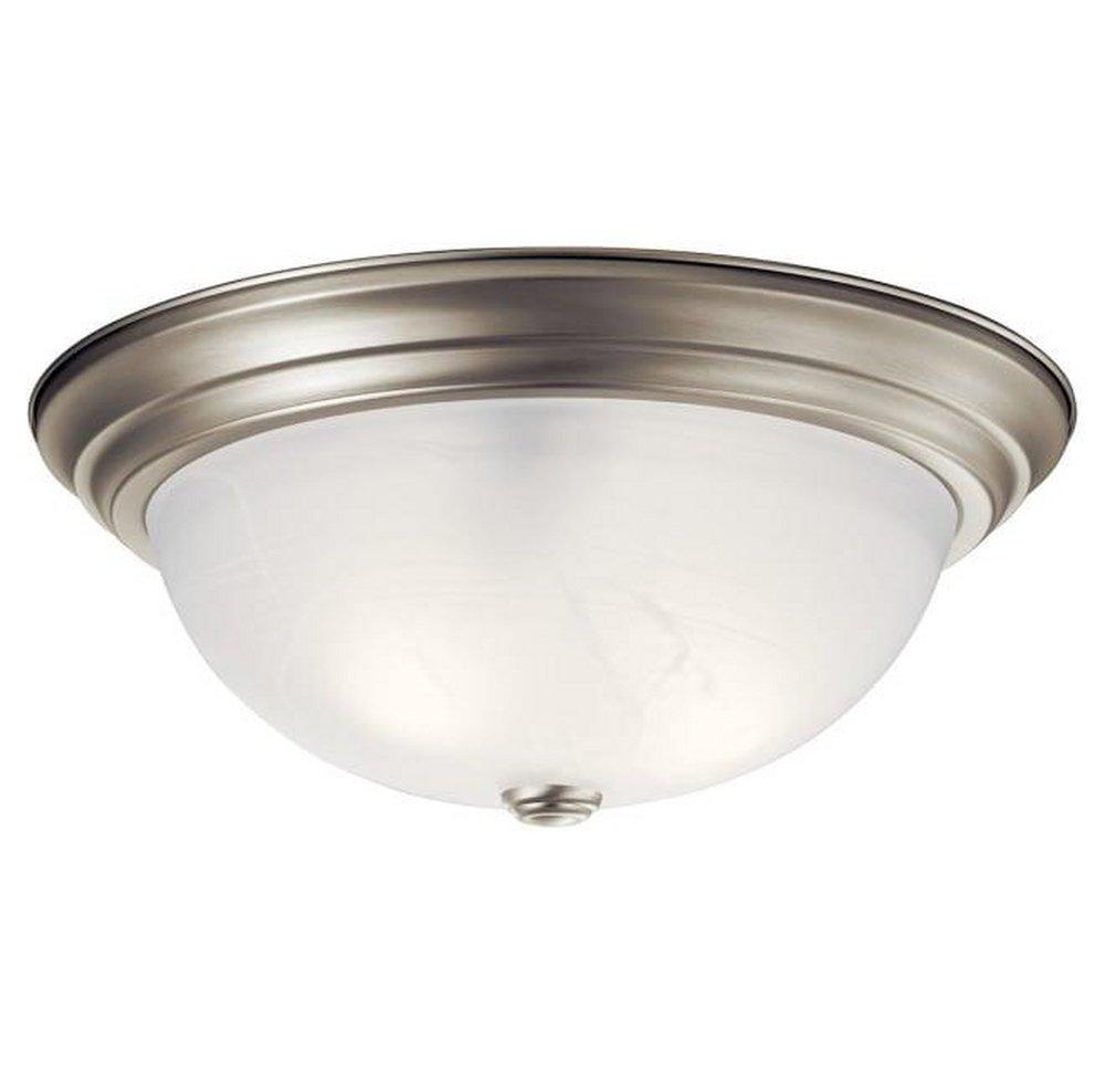 Kichler Lighting Brushed Nickel 6-1/4 x 15-1/4 in. 60W 3-Light Medium Flush Mount Ceiling Fixture 