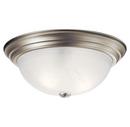Kichler Lighting Brushed Nickel 6-1/4 x 15-1/4 in. 60W 3-Light Medium Flush Mount Ceiling Fixture 
