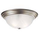 6-1/4 x 15-1/4 in. 60 W 3-Light Medium Flush Mount Ceiling Fixture in Brushed Nickel