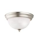 Kichler Lighting Brushed Nickel 6-1/2 x 11-1/4 in. 60W 2-Light Medium Flush Mount Ceiling Fixture 