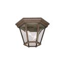 60 W 2-Light Candelabra Outdoor Semi-Flush Mount Ceiling lantern in Tannery Bronze