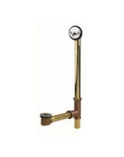 24 in. Brass Trip Lever Drain in Polished Chrome