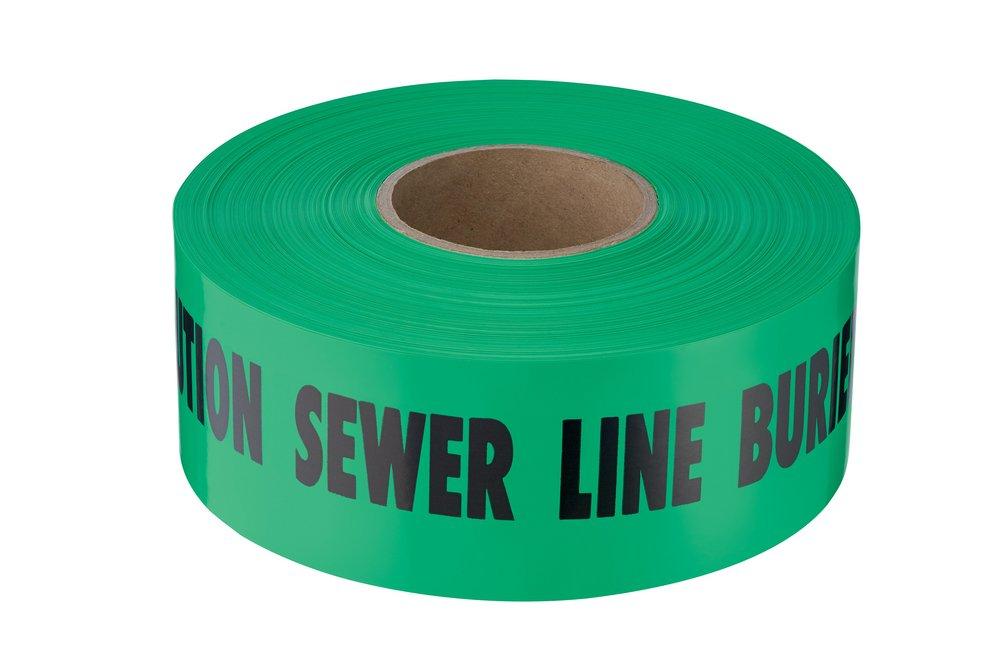 Empire Level Black 3 in. Non-detectable Sewer Tape in Green 