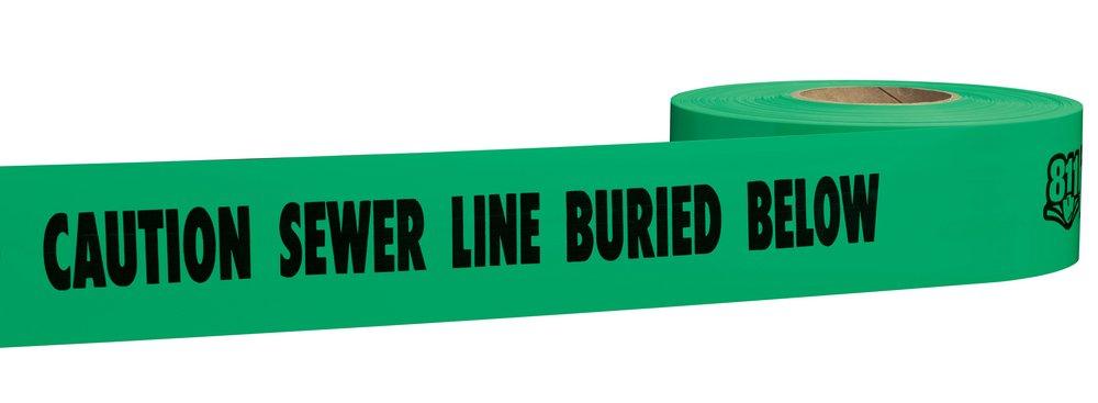 Empire Level Black 3 in. Non-detectable Sewer Tape in Green 