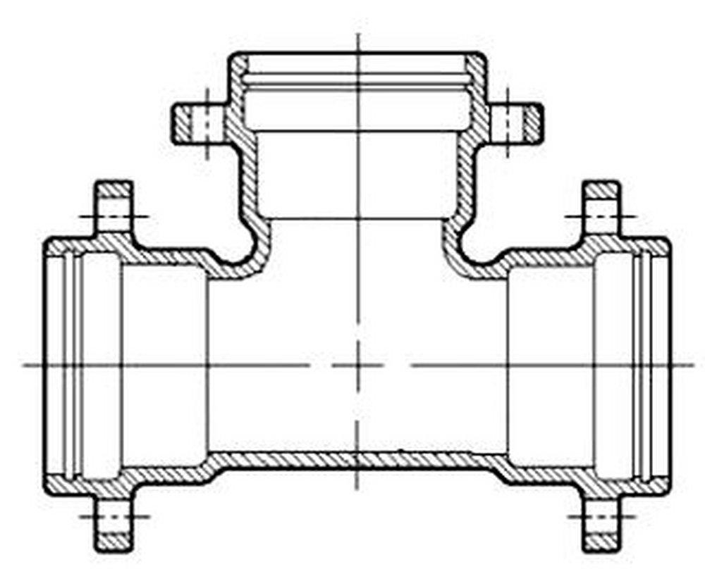 Union Tight Ductile Iron C153 Short Body Tee 