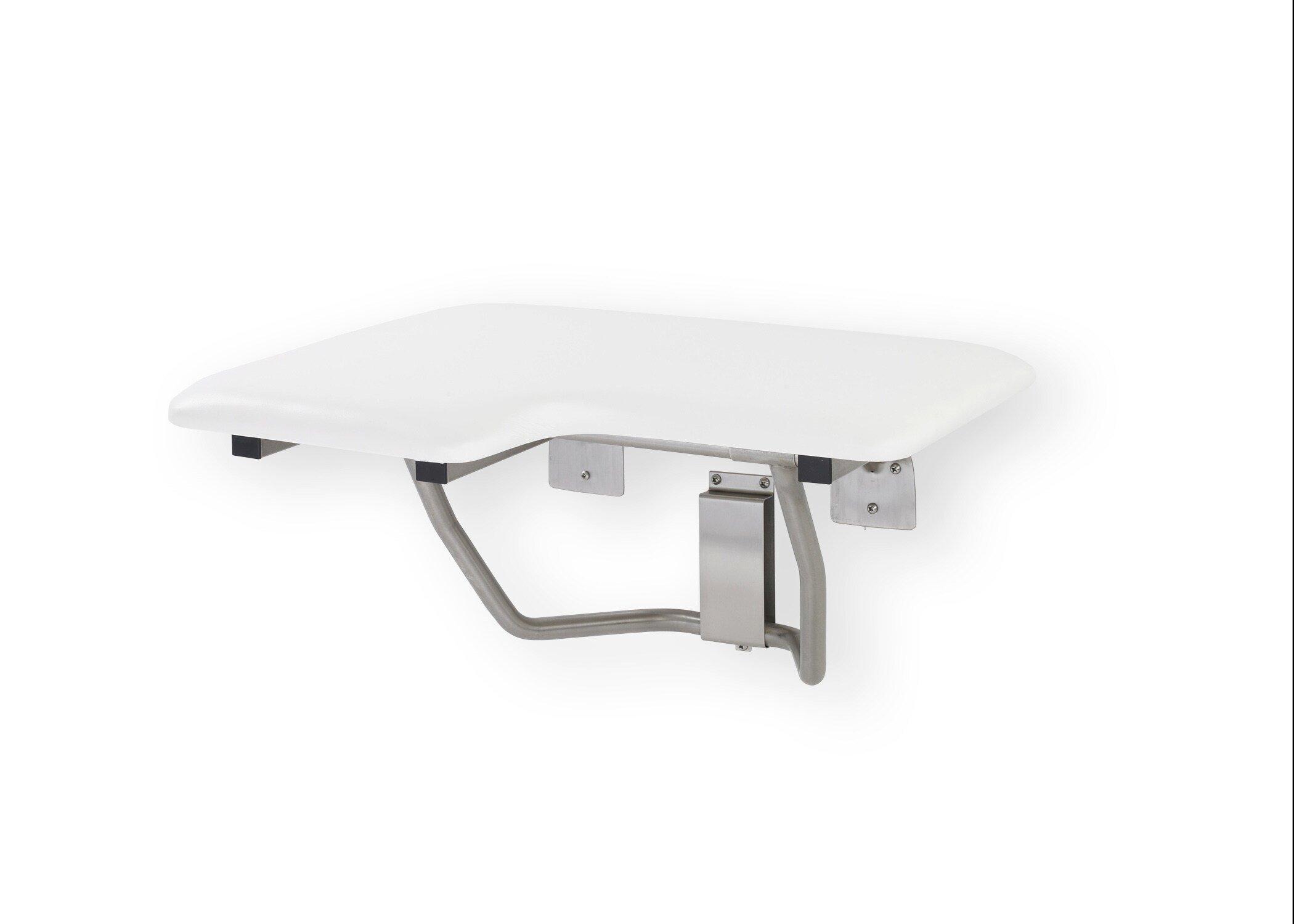 E.L. Mustee & Sons White L-Shape Fold-Down Seat Model 