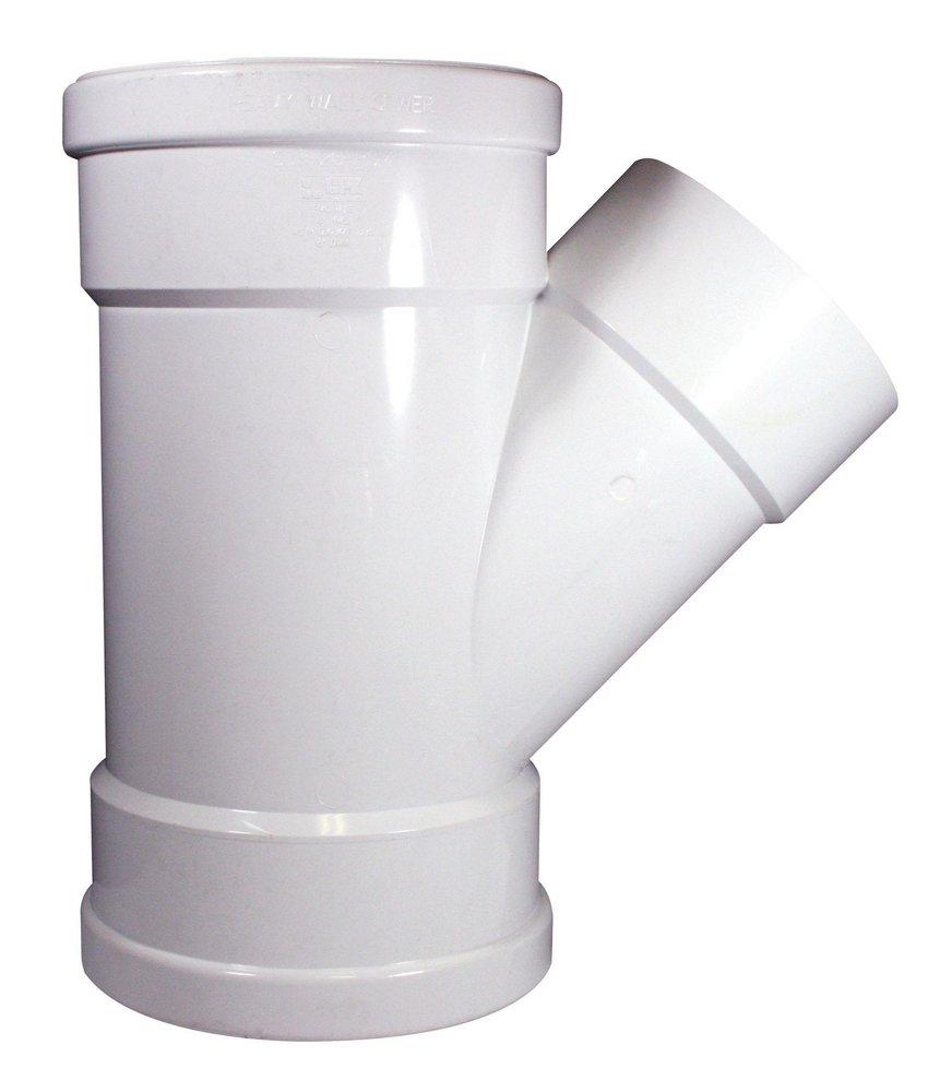 TRENCH TOUGH PLUS Gasket x Hub PVC DWV SDR 35D Double Sewer Wye 