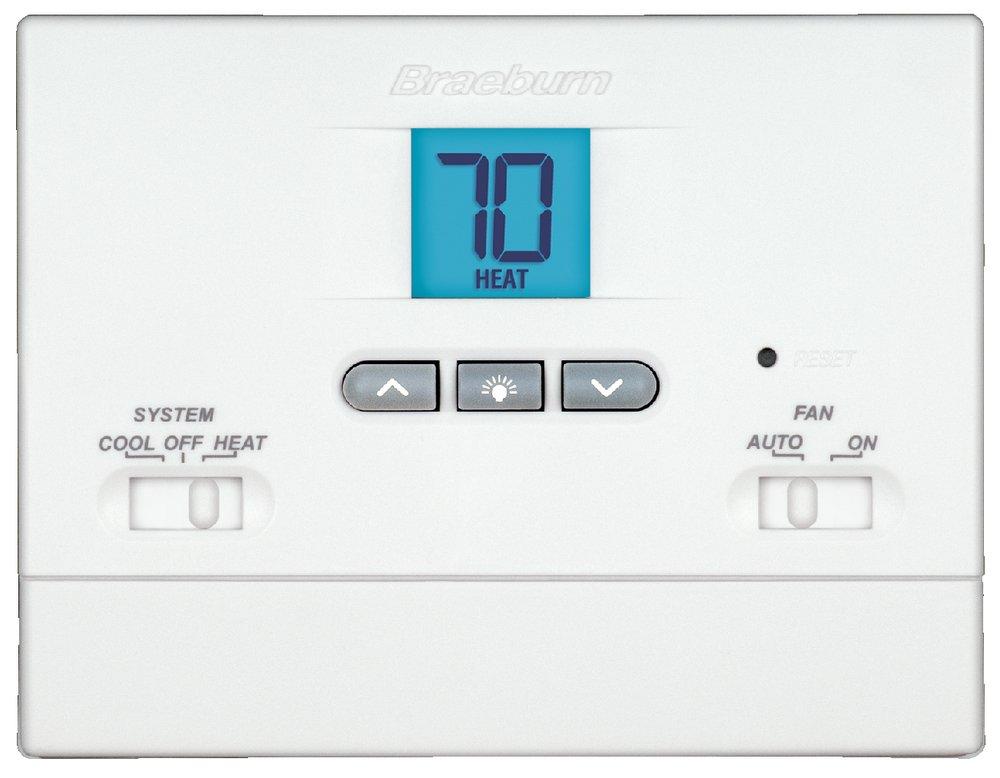 Braeburn Systems White Non Programmable 1H/1C Digital Thermostat (Cover Not Included) 