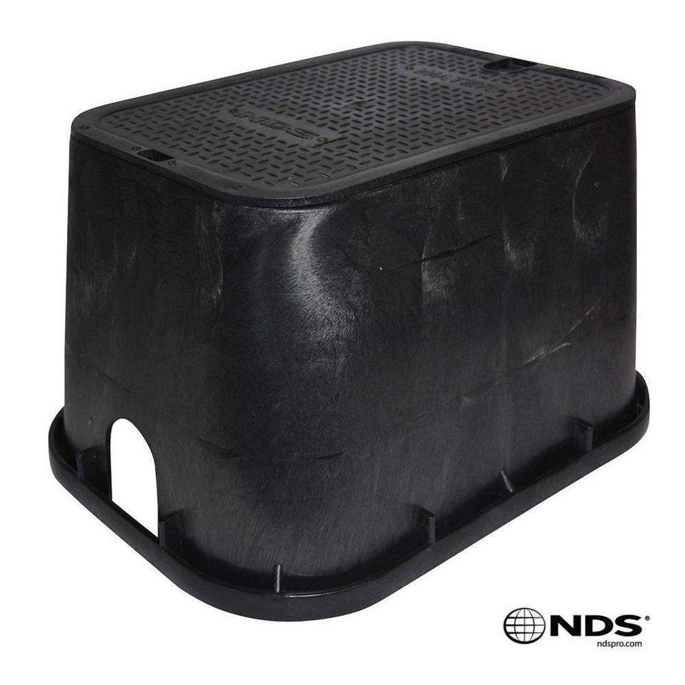 NDS Black 17 in. Valve Box with Water Cover 