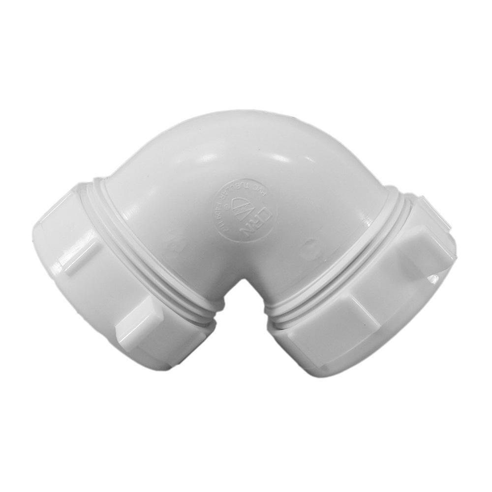 Jones Stephens White Slip PVC 90 Degree Elbow 