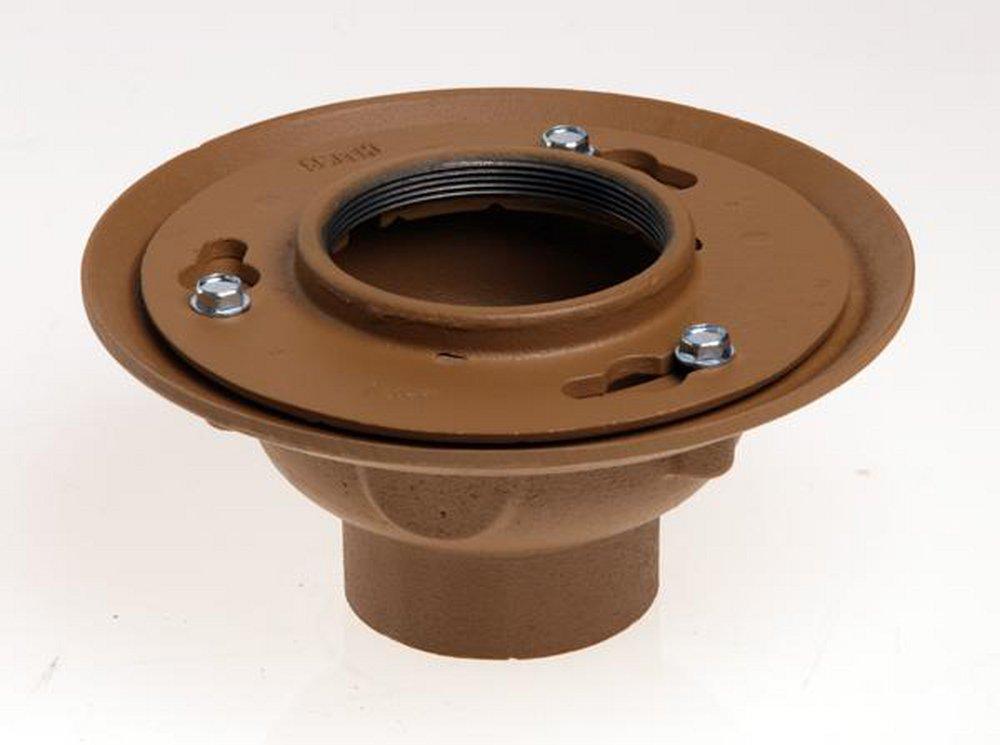 Jay R. Smith Yellow Duco Paint No-Hub Cast Iron Floor Drain Body Accessory with Tamper Proof Connector 