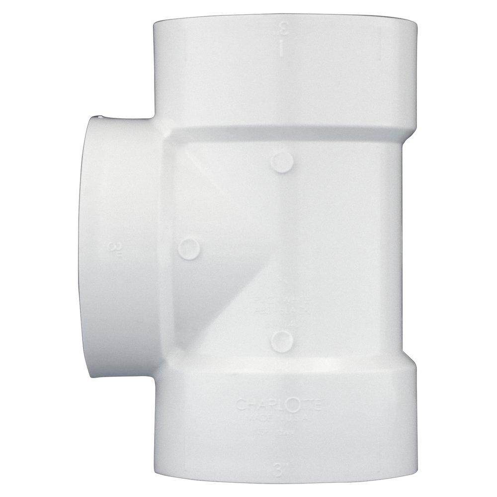 White PVC DWV Cleanout Tee (Without Plug) 