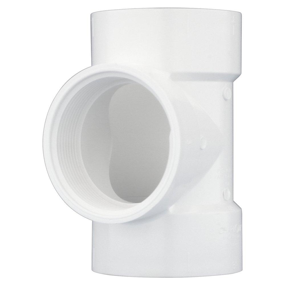 White PVC DWV Cleanout Tee (Without Plug) 