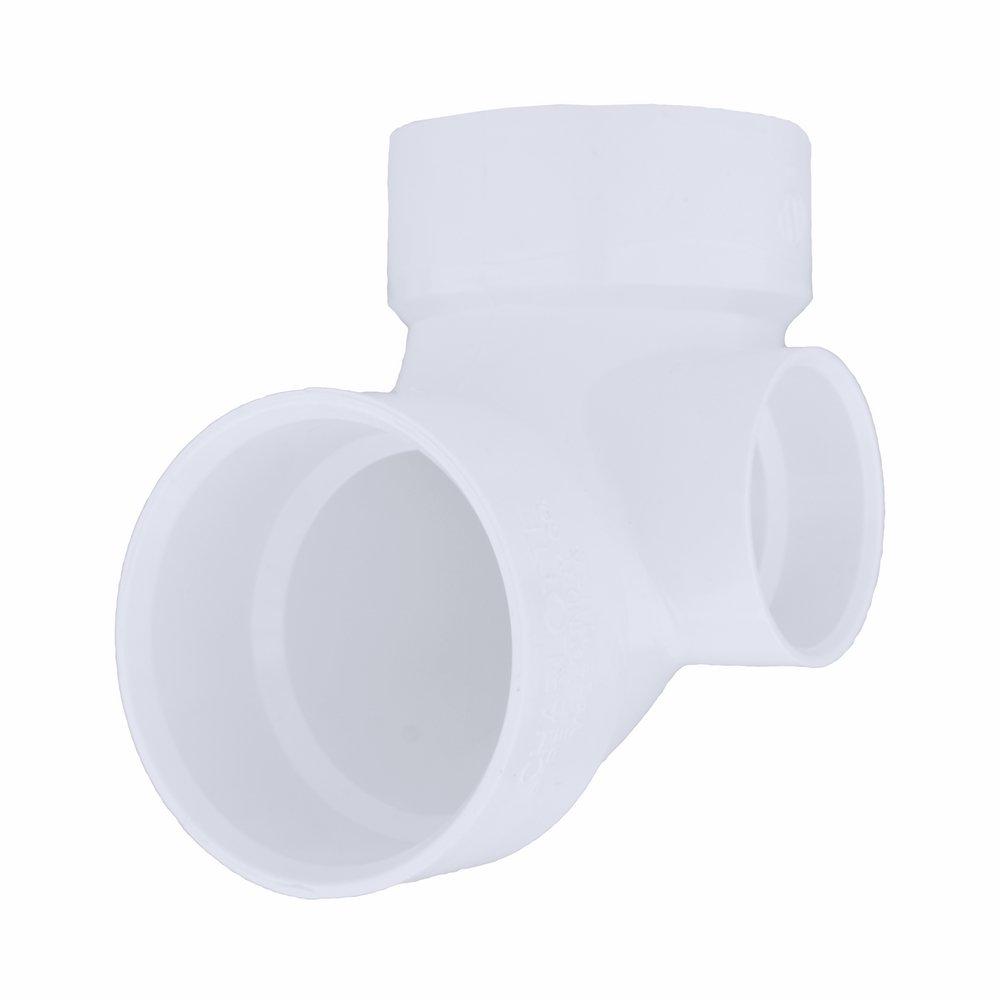 White PVC DWV 90&deg; Elbow with 1-1/2 