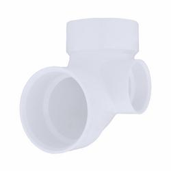 3 in. PVC DWV 90&deg; Elbow with 2 in. Side Inlet