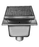 Jay R. Smith No Hub Cast Iron Floor Drain with 12 in. Square Nickel Bronze 1/2 Grate 