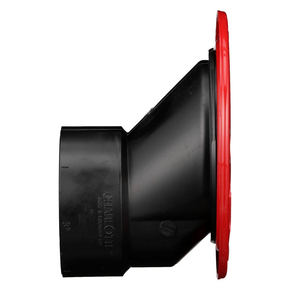 Black ABS DWV Offset Adjustable Closet Flange with Metal Ring 