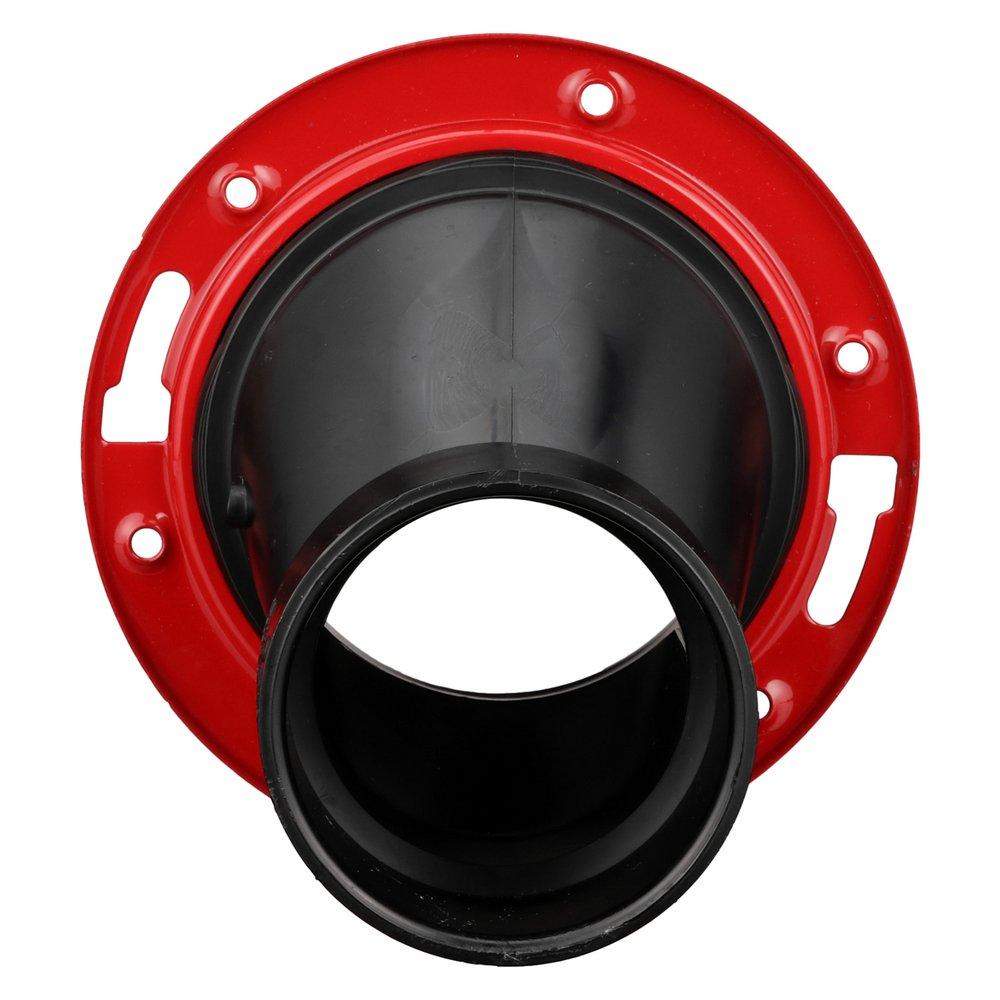 Black ABS DWV Offset Adjustable Closet Flange with Metal Ring 