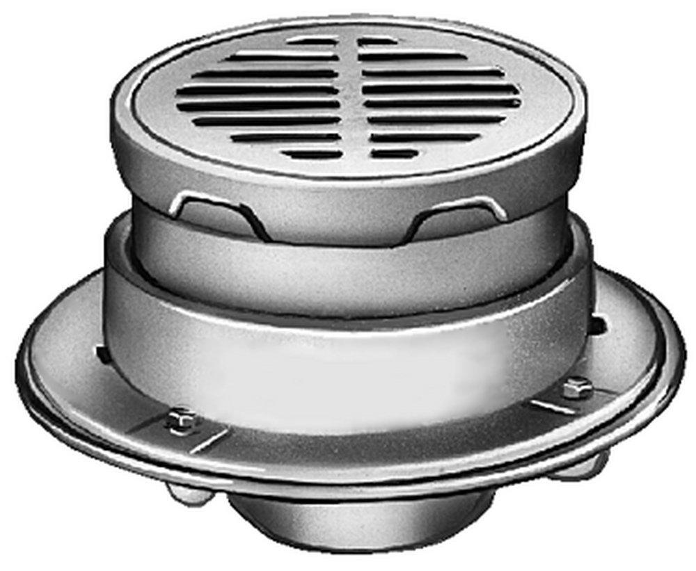 Jay R. Smith No Hub Cast Iron Floor Drain with 8-1/2 in. Round Grate 