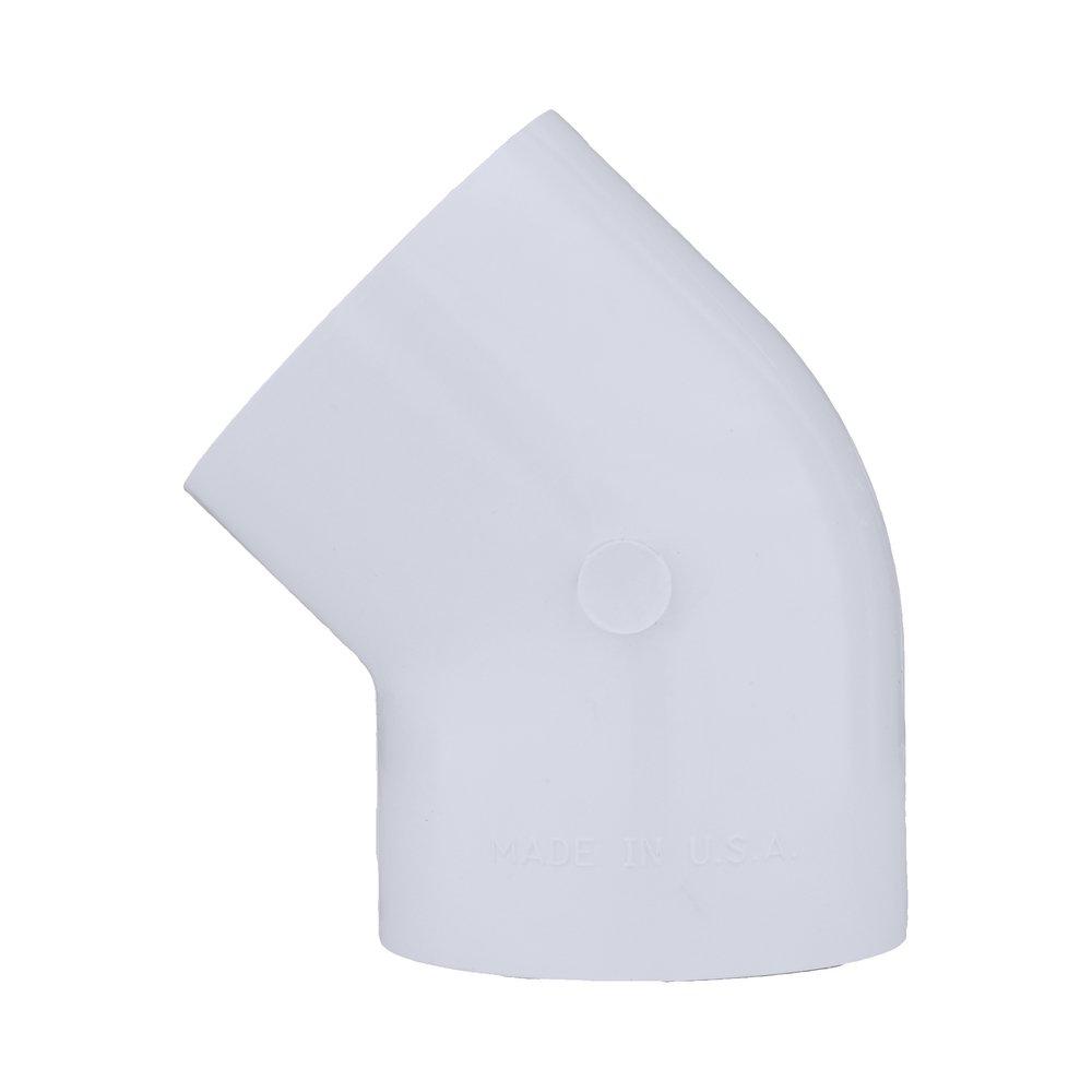 White PVC Schedule 40 45&deg; Elbow 