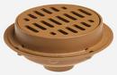 Jay R. Smith No Hub Cast Iron Floor Drain with 12 in. Round Ductile Iron Grate 