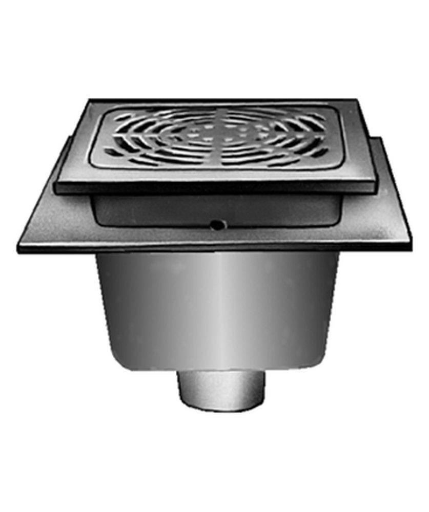 Jay R. Smith No Hub Cast Iron Floor Drain with 12 in. Square Grate 