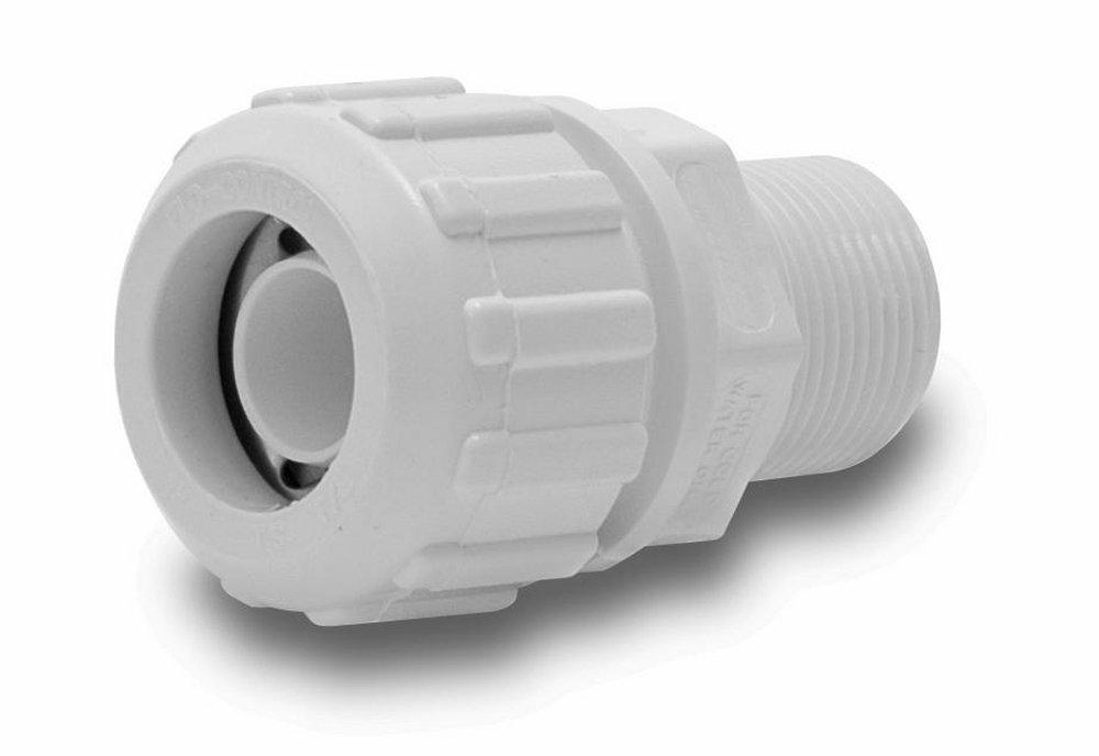 NDS White MPT CTS Straight PVC Compression Adapter with Steel Gripper age 