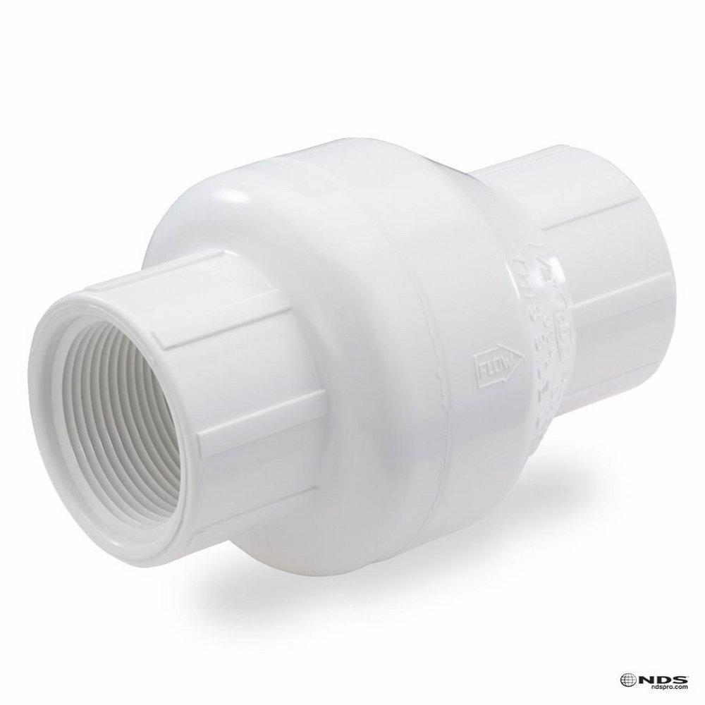 NDS White Plastic FPT Swing Check Valve 