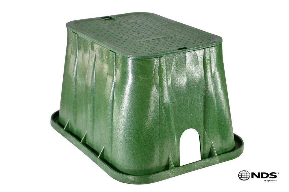 NDS Green 14 in. Polyolefin ICV Corrugated Valve Box with Overlapping Cover 