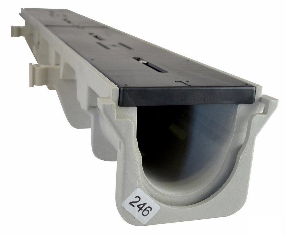 NDS Light Grey Neutral Sloped Channel Drain in Light Grey 