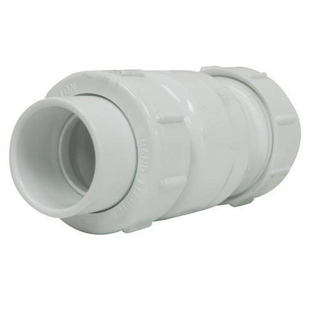 NDS White Plastic Union Slip Swing Check Valve 