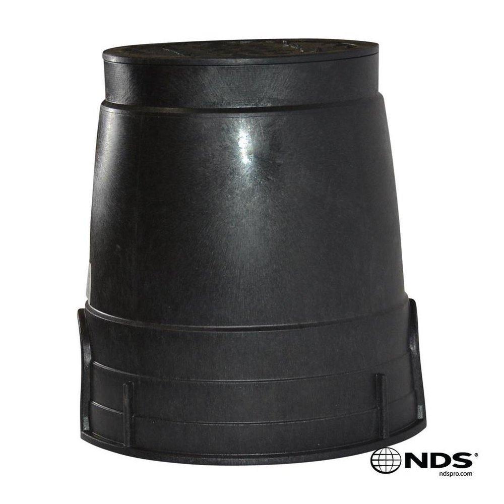 NDS Black Round Irrigation Valve Box with Lid 