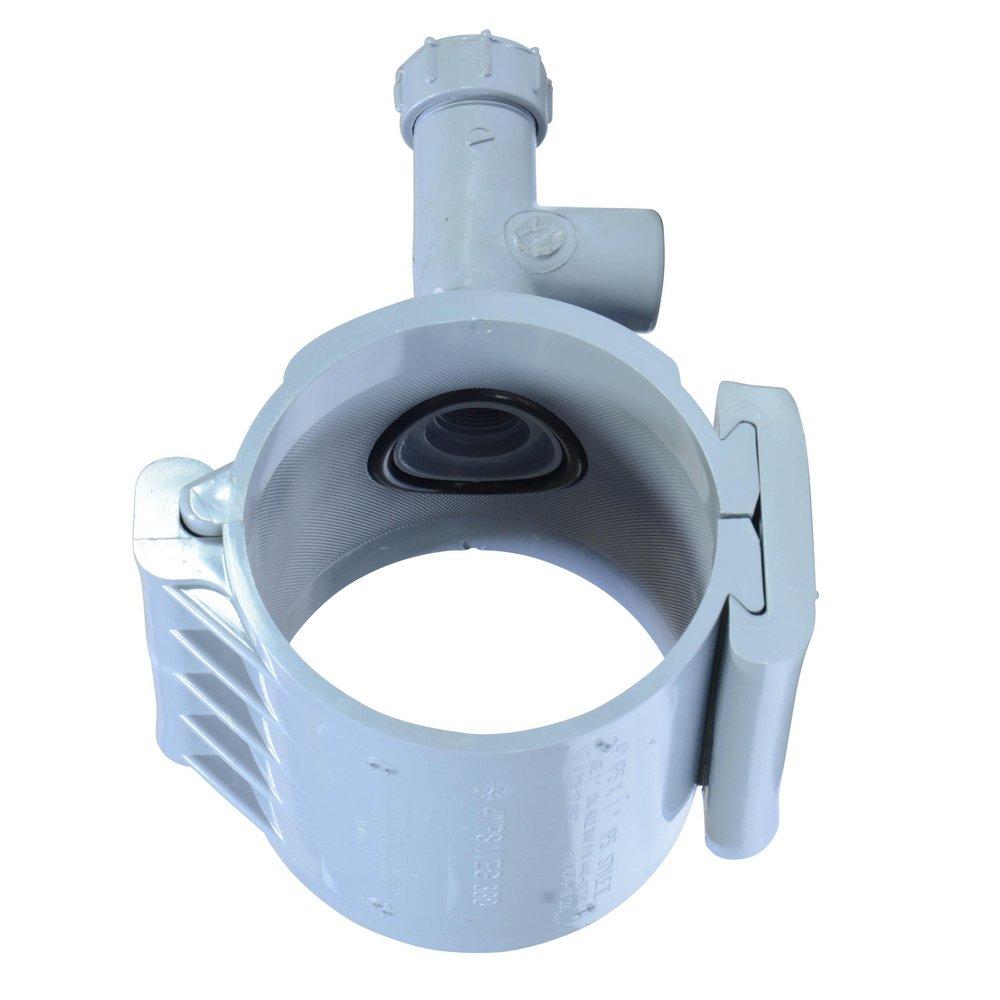 NDS Grey Hot/Wet Tap PVC Saddle for 3/4 in. and 1 in. PVC Pipes Service Lines 