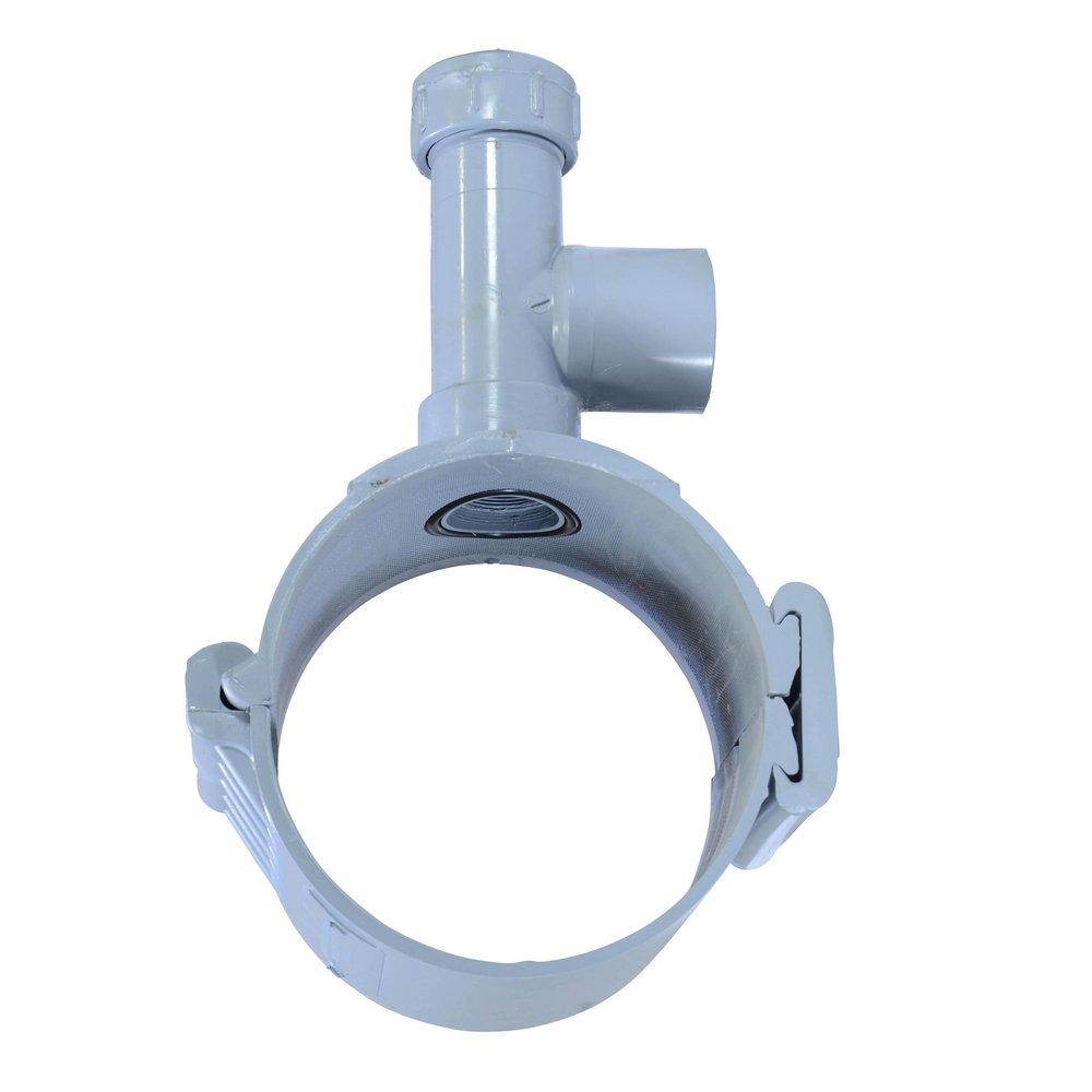 NDS Grey Hot/Wet Tap PVC Saddle for 1-1/2 in. and 2 in. PVC Pipes Service Lines 