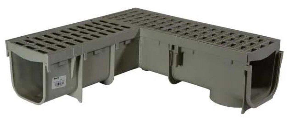 NDS Light Grey Deep Profile Grate and Channel Drain 90 Degree Elbow 