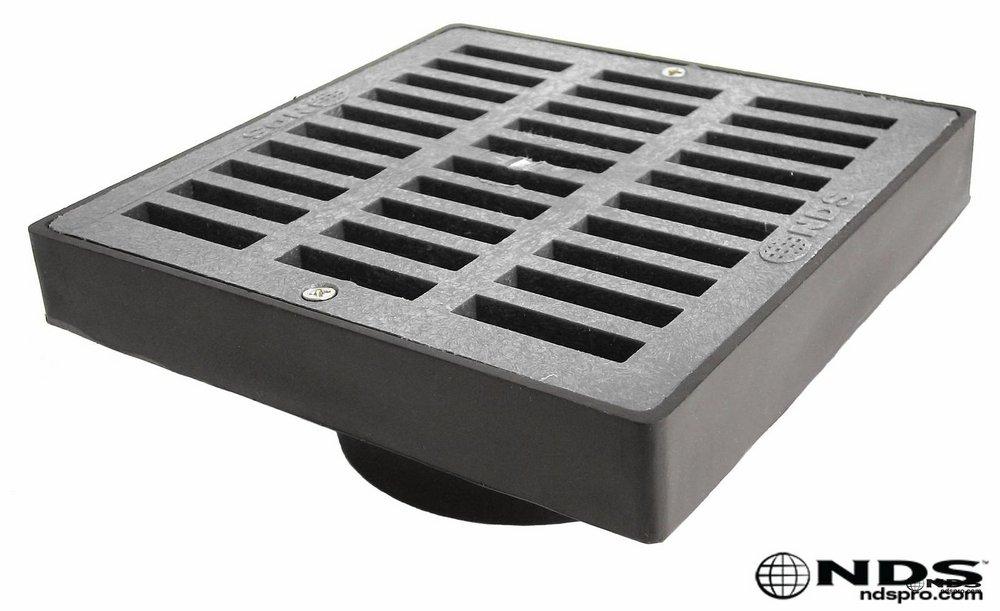 NDS Grey Square Grate and Pipe Adapter 