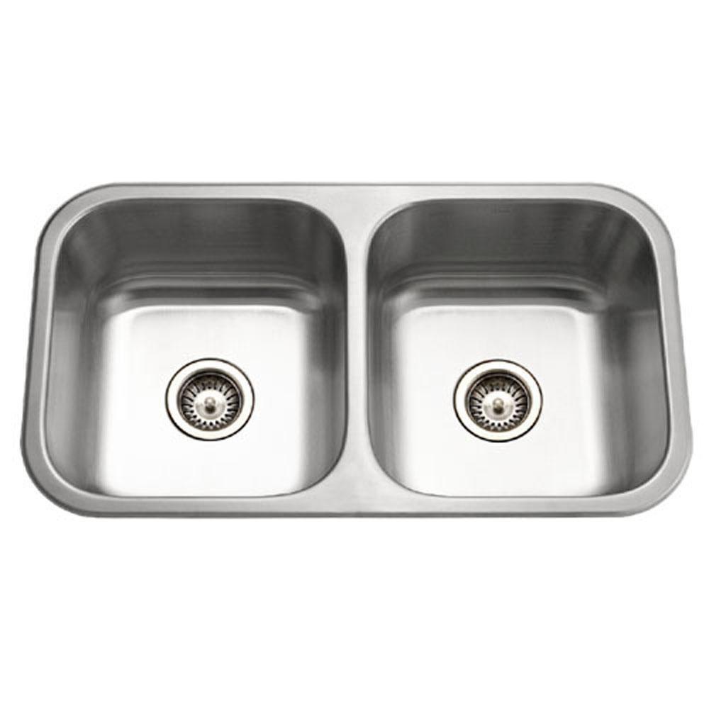 Houzer Stainless Steel 31 x 18 in. Sink 9 in. Deep with Basket Strainer 